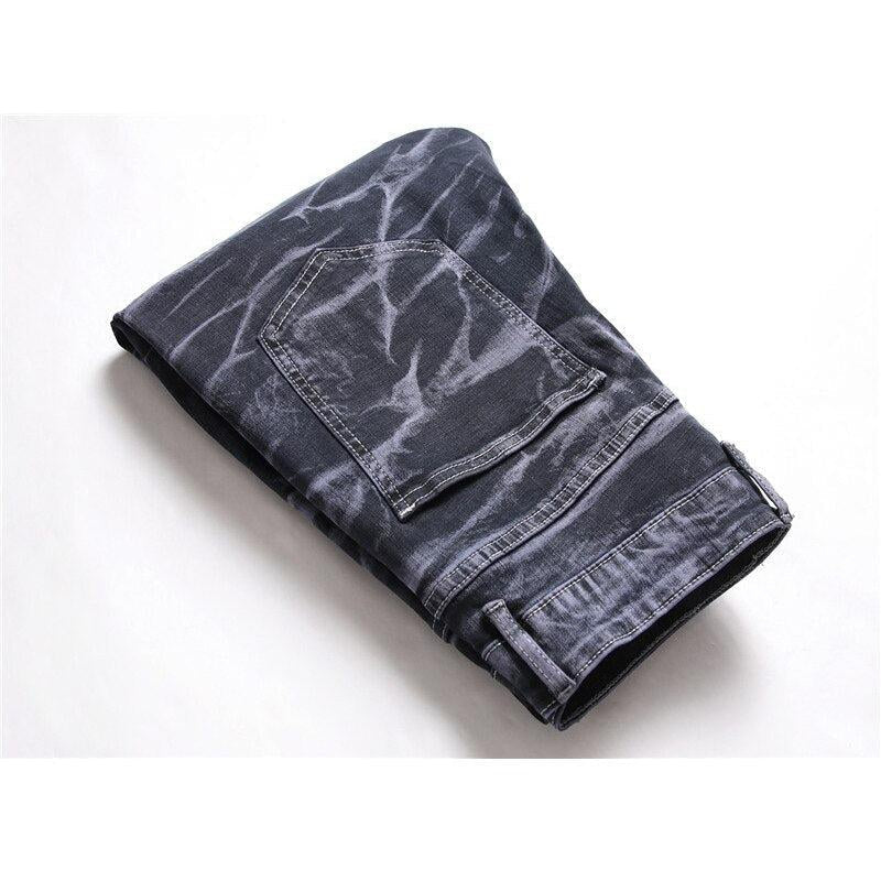 Batik-Zerrissene Jeans für Herren