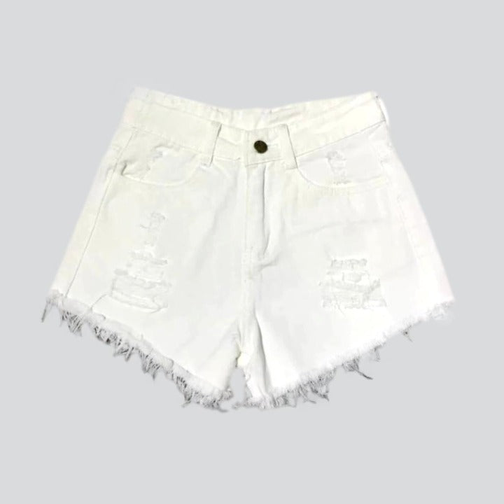 Y2k Distressed Jeansshorts für Damen