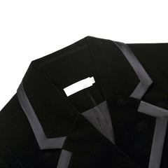 Blazer elegante de terciopelo con botones de cristal