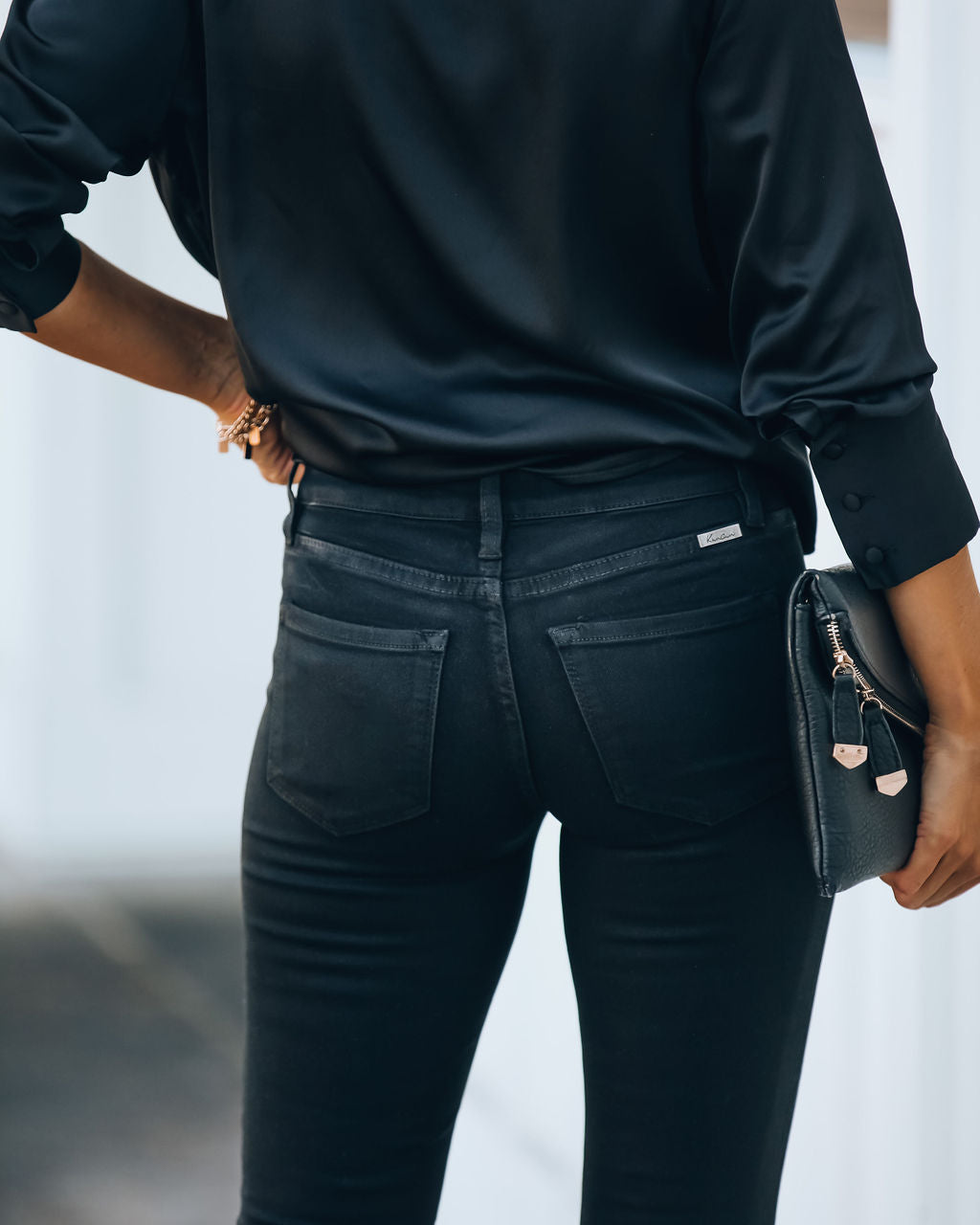 Night Out – Beschichtete Skinny-Jeans mit mittlerer Leibhöhe
