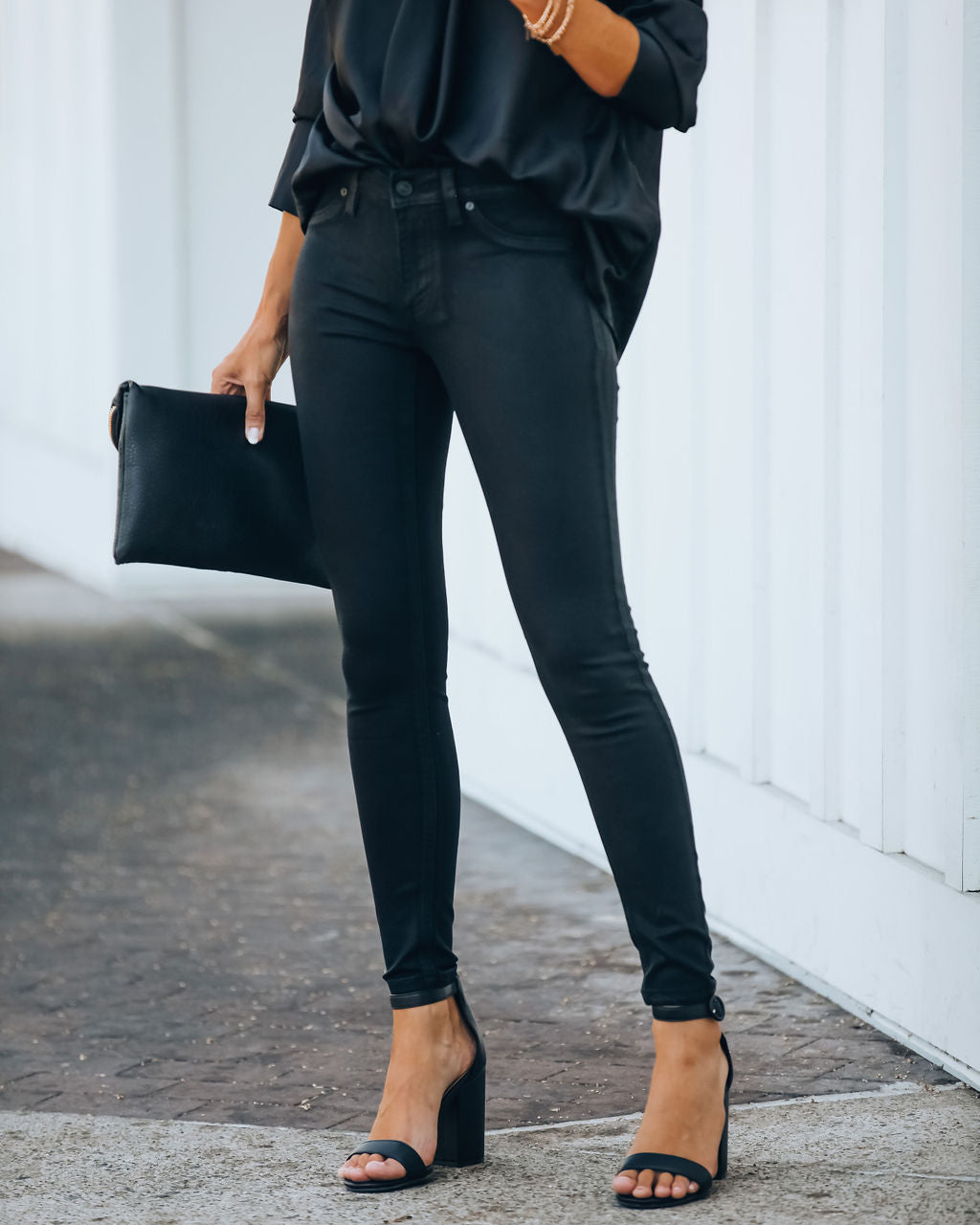 Night Out Mid Rise Coated Skinny Ins Street