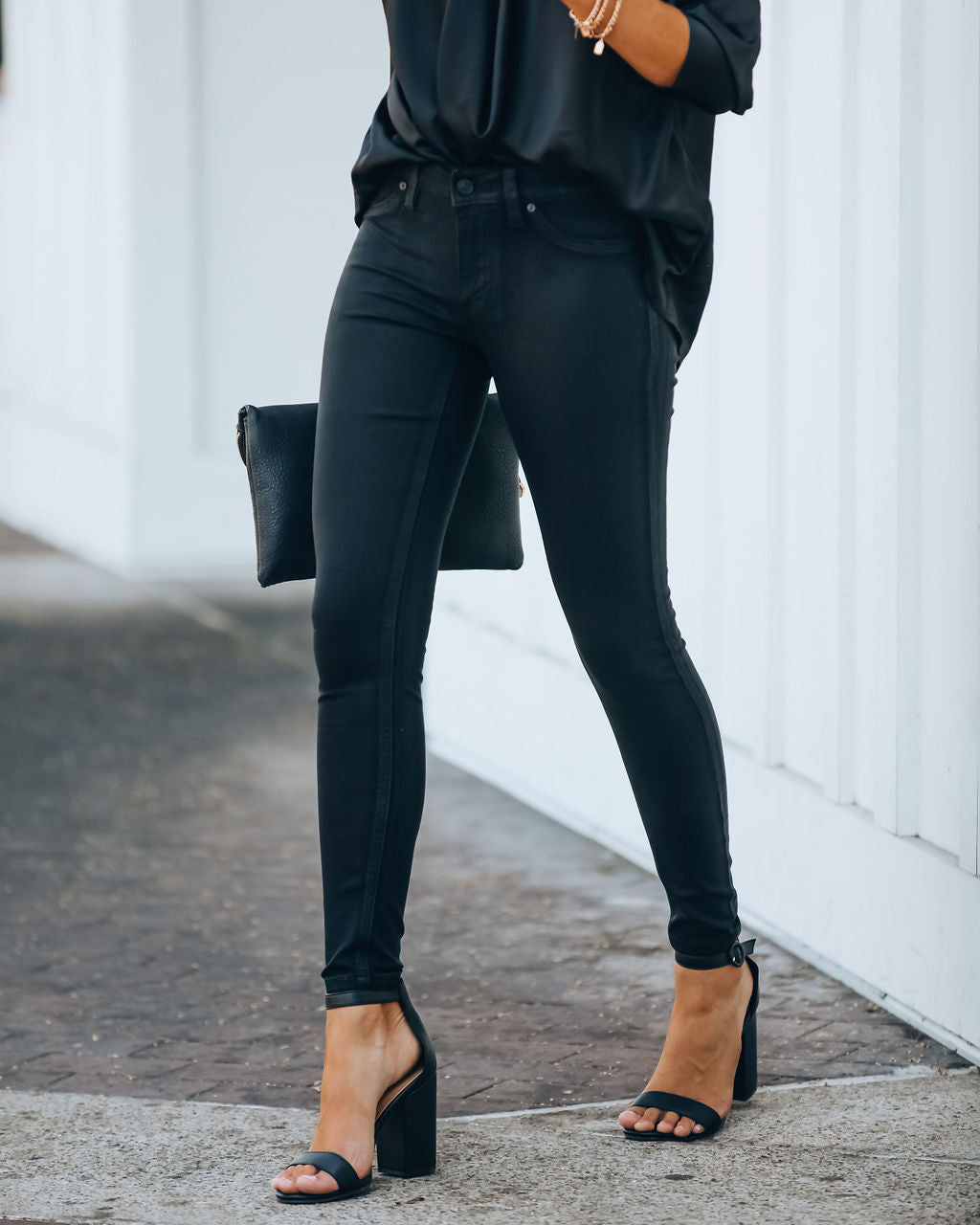 Night Out Mid Rise Coated Skinny Ins Street