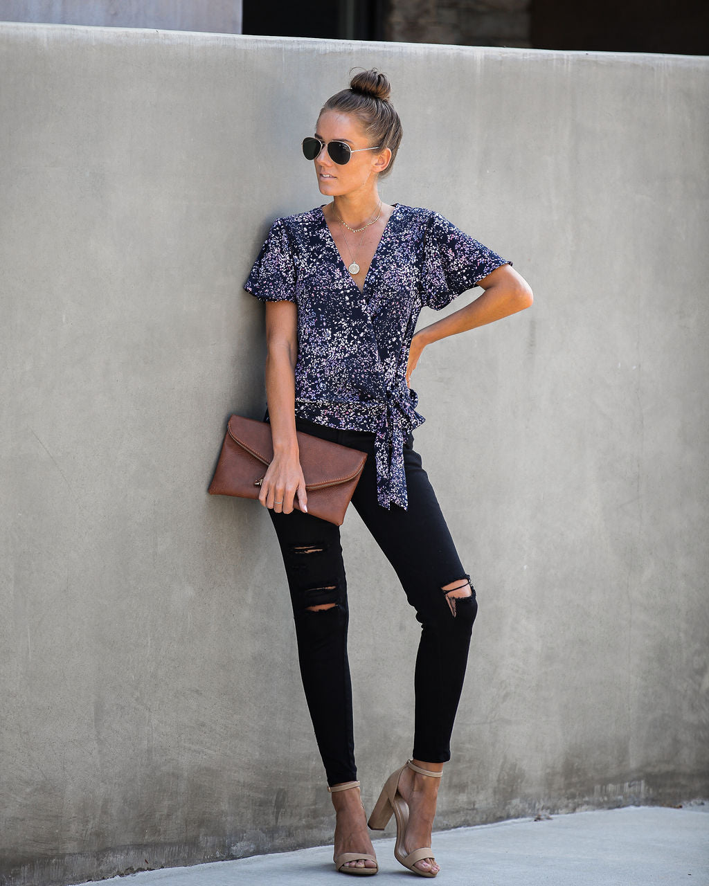Marlowe – Bedruckte Wickelbluse