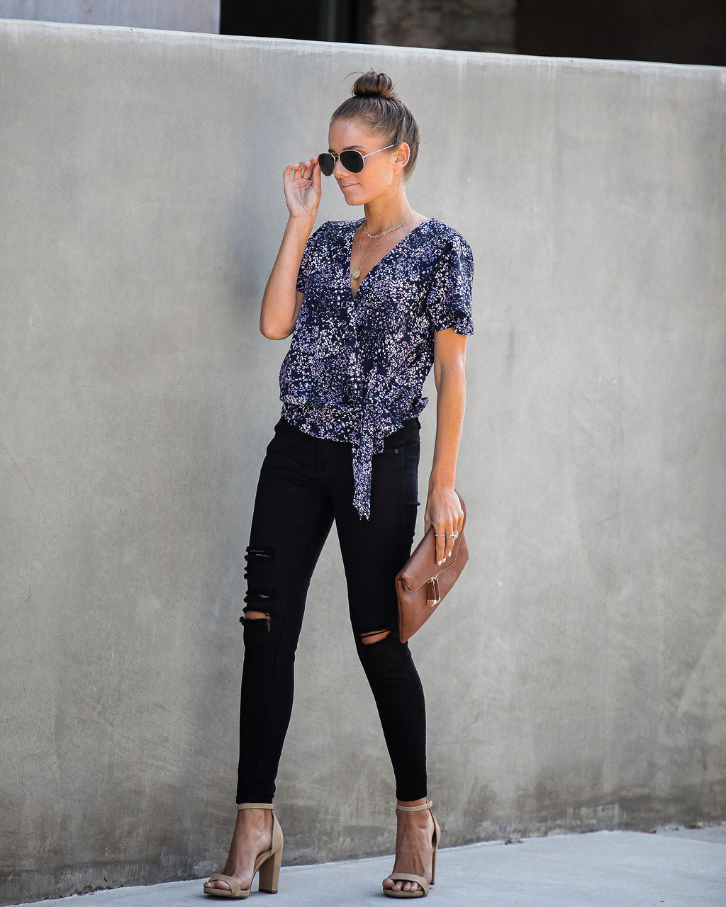 Marlowe – Bedruckte Wickelbluse