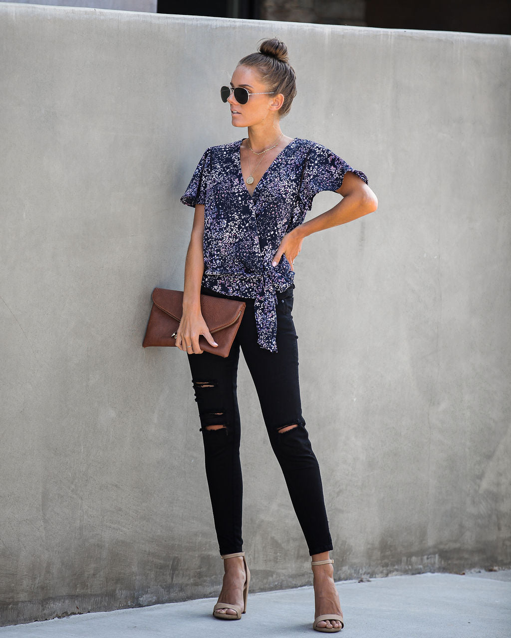 Marlowe – Bedruckte Wickelbluse