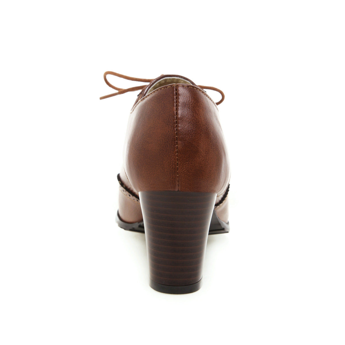 Damen Oxford Schuhe Geschnitzter Schnürstiefel mit mittlerem Absatz
