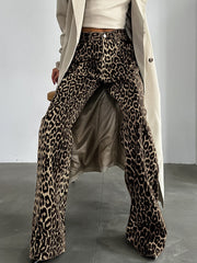 Schlaghose mit Animalprint, Leopardenmuster