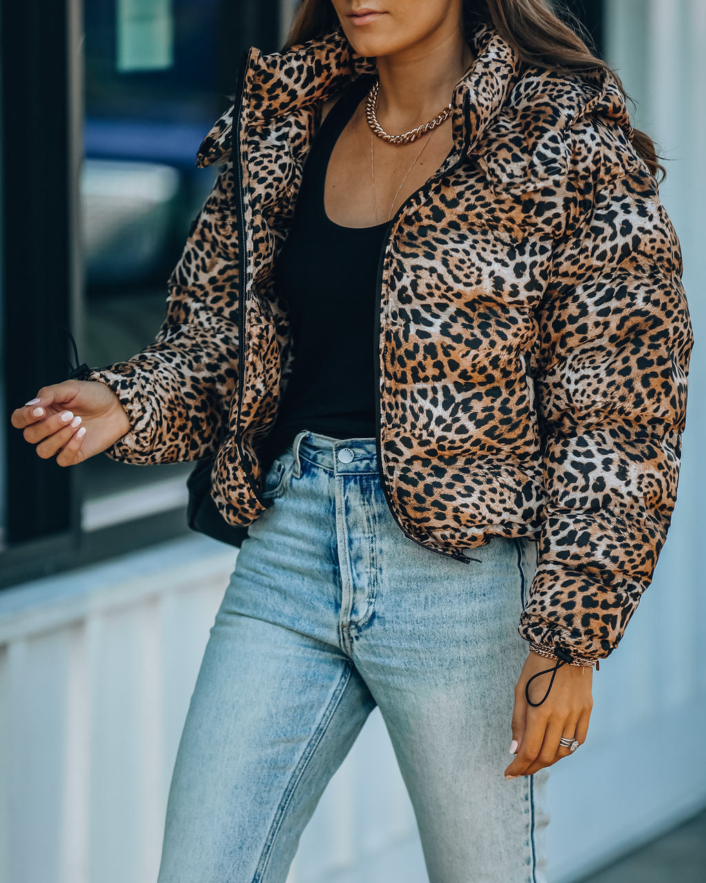 Whistler Pufferjacke mit Leopardenmuster und Kapuze