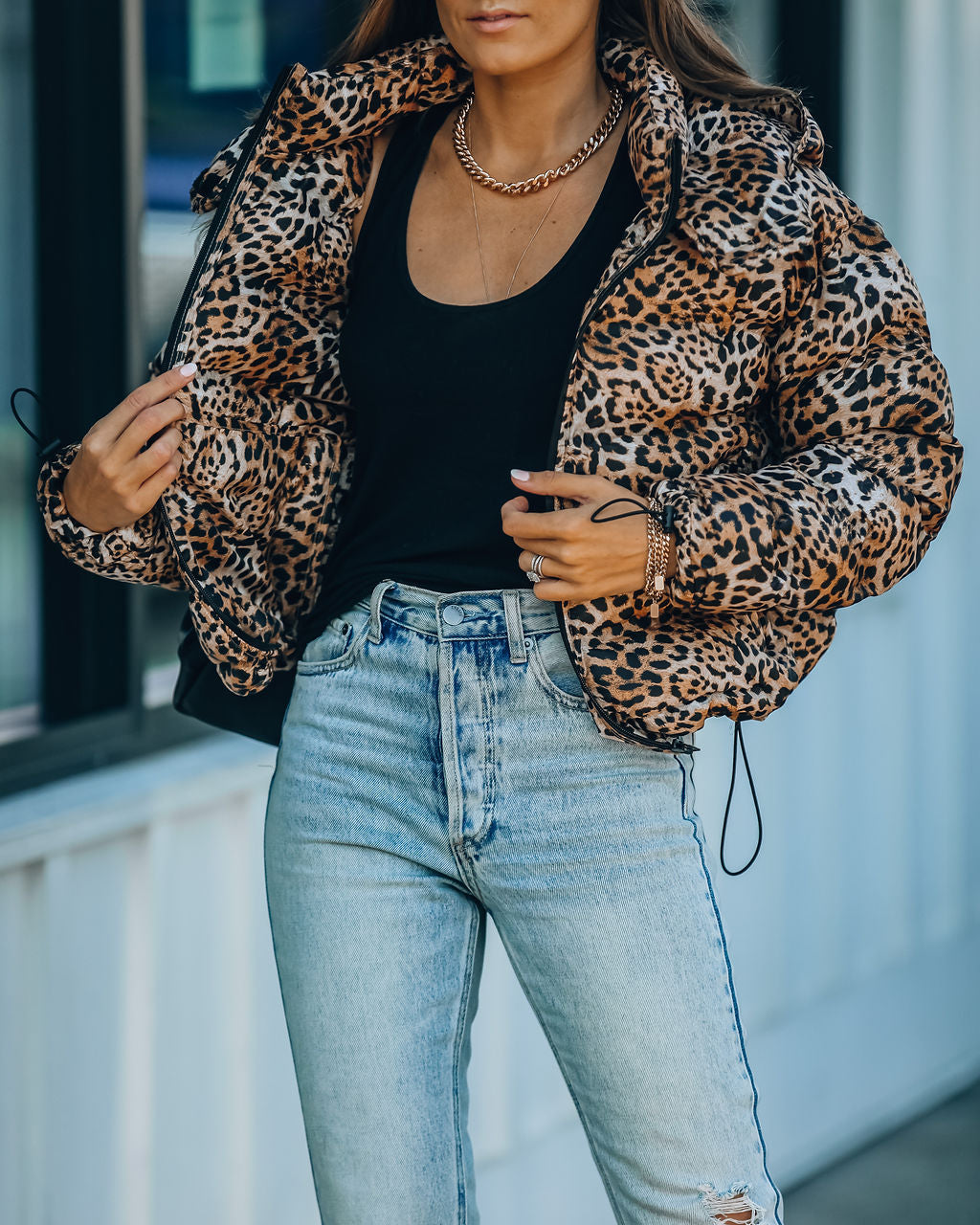 Whistler Pufferjacke mit Leopardenmuster und Kapuze