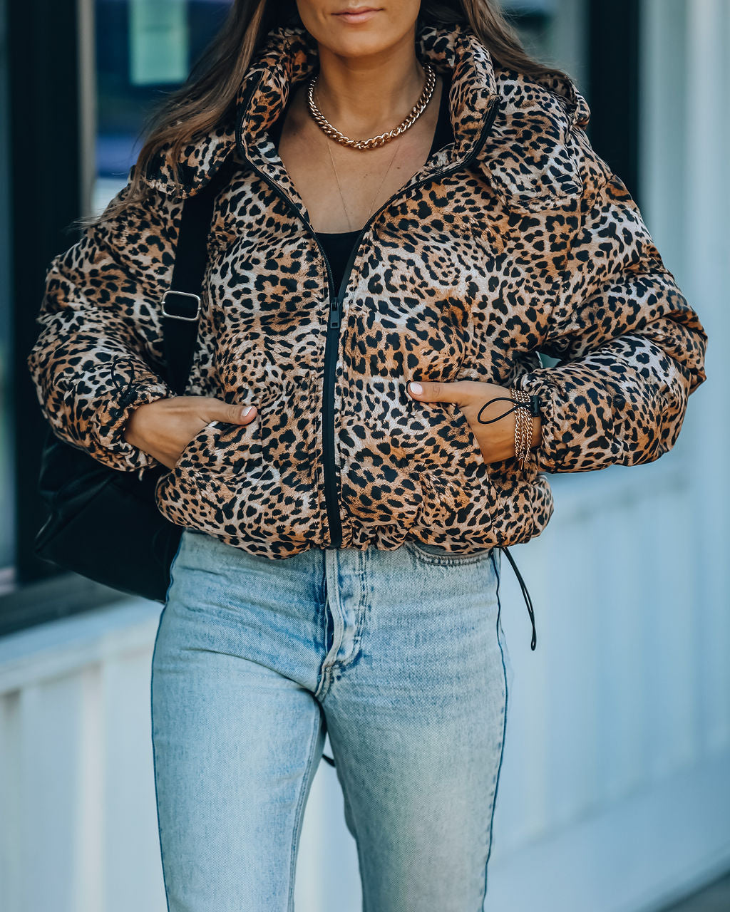Whistler Pufferjacke mit Leopardenmuster und Kapuze