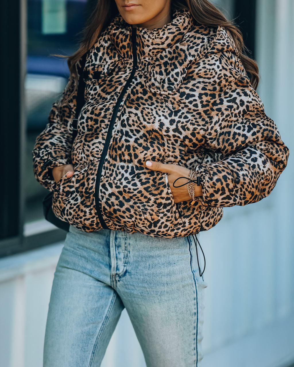 Whistler Pufferjacke mit Leopardenmuster und Kapuze