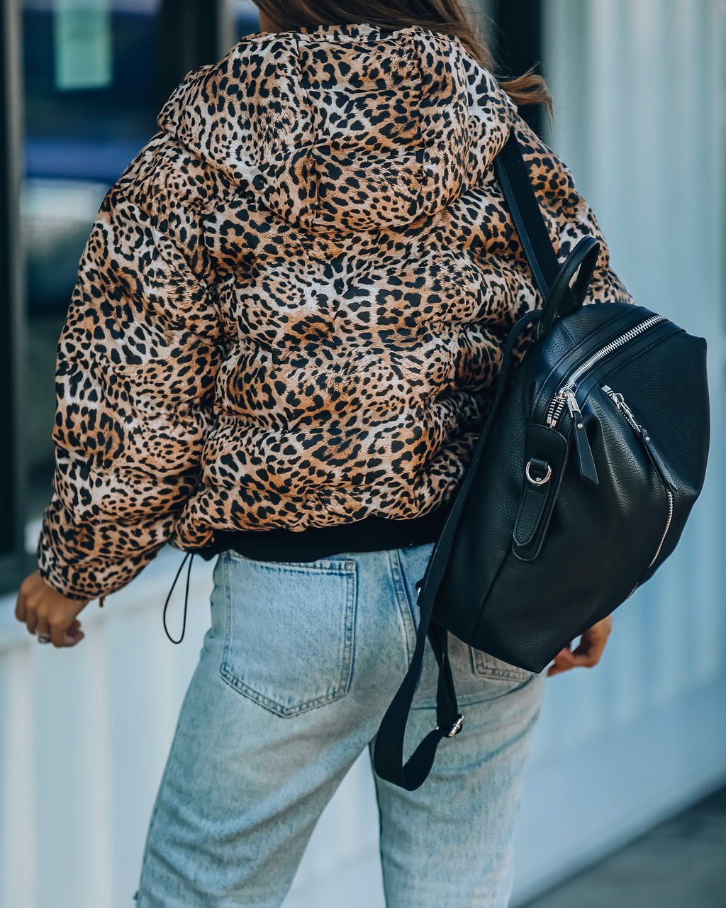 Whistler Pufferjacke mit Leopardenmuster und Kapuze