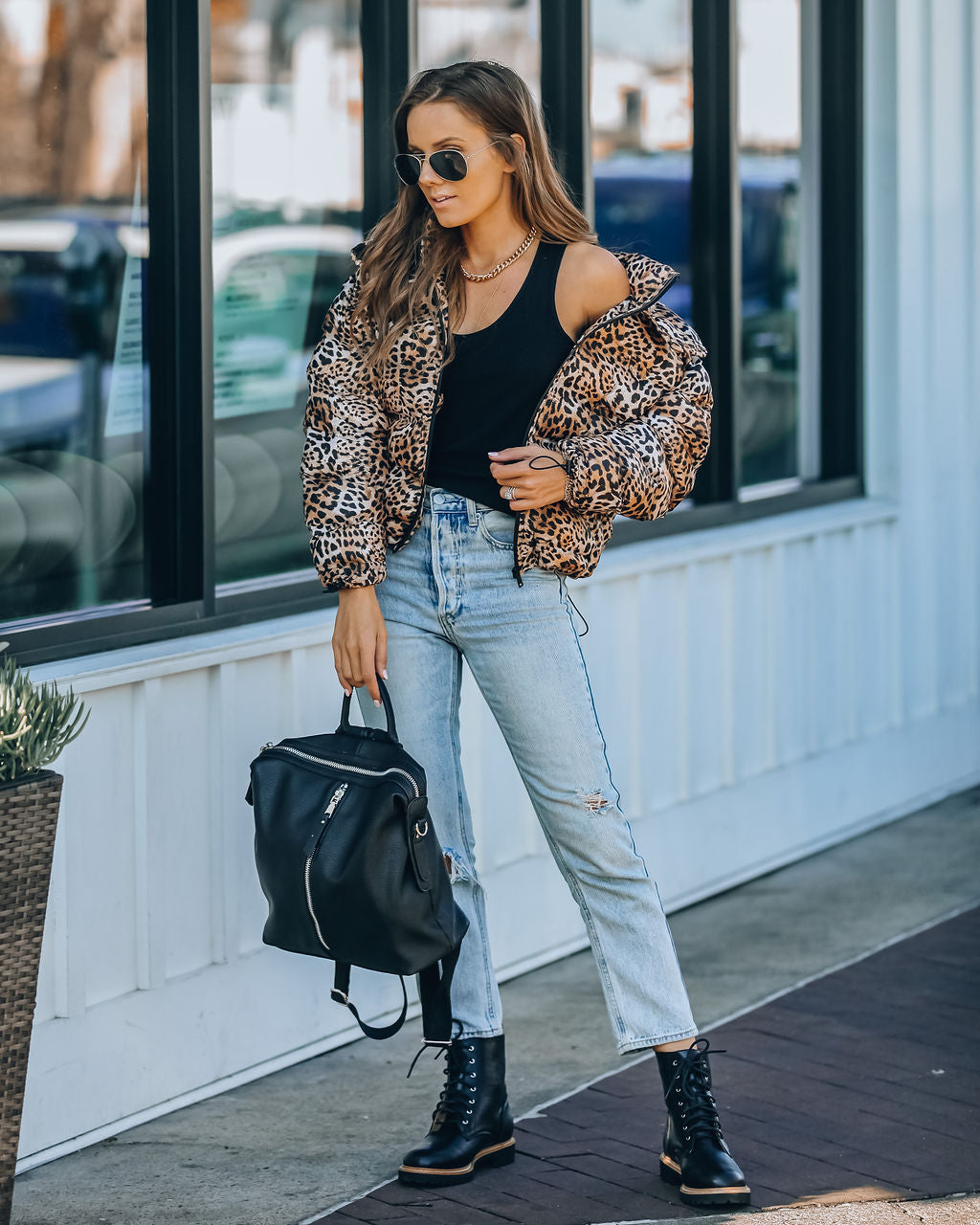 Whistler Pufferjacke mit Leopardenmuster und Kapuze