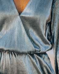 That's A Wrap Plissee-Jumpsuit mit Taschen - Silber