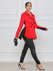 Zweireihiger Blazer mit Schößchen