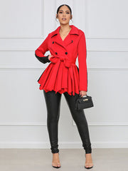 Zweireihiger Blazer mit Schößchen