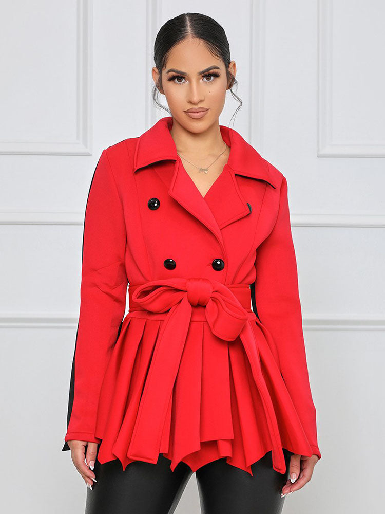 Zweireihiger Blazer mit Schößchen