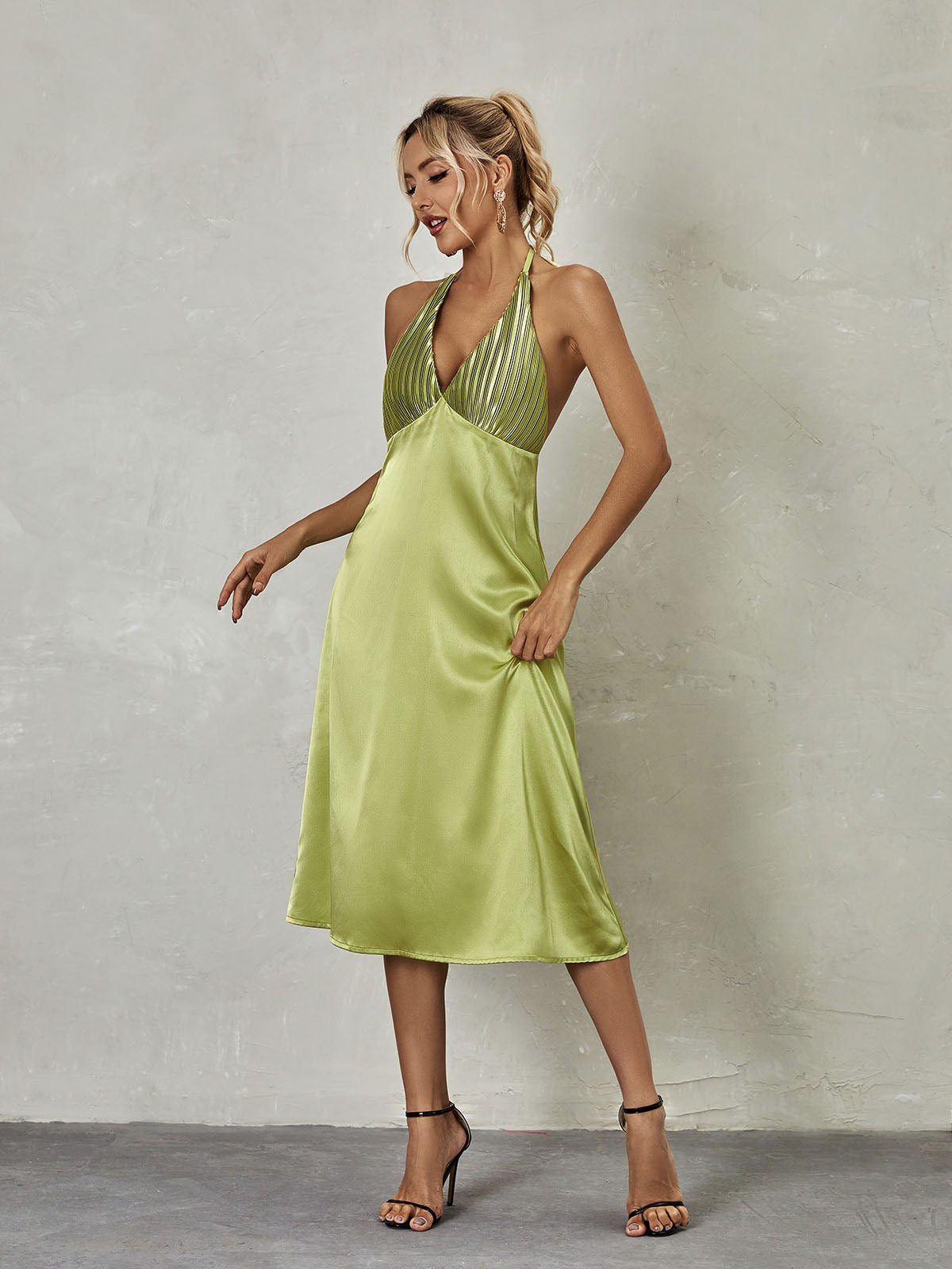 Ishbel Neckholder-Midikleid aus Satin