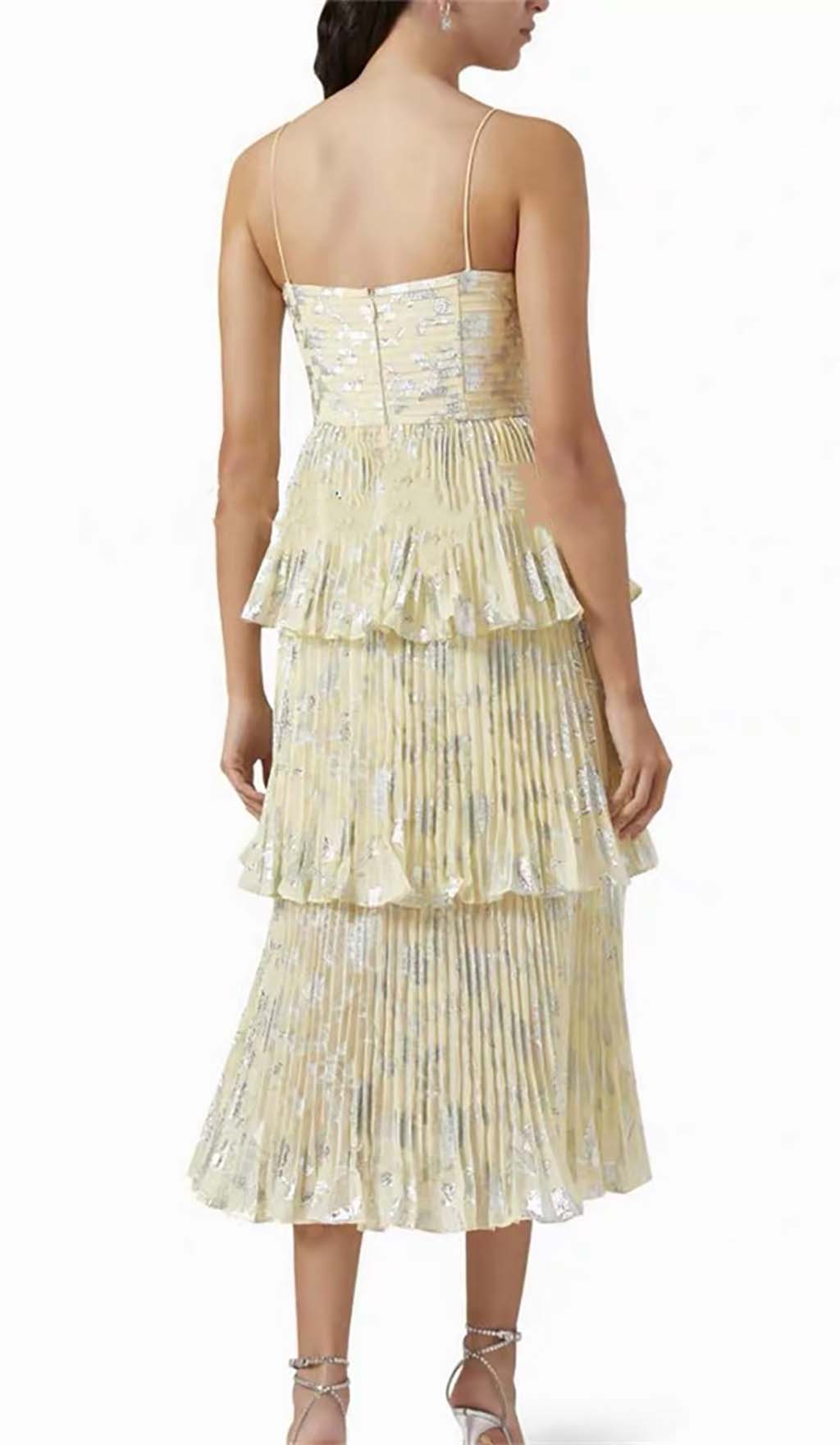 Jacquard-Midikleid mit Stufendesign in Grau