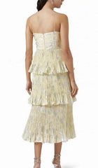 Jacquard-Midikleid mit Stufendesign in Grau