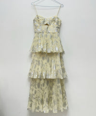 Jacquard-Midikleid mit Stufendesign in Grau