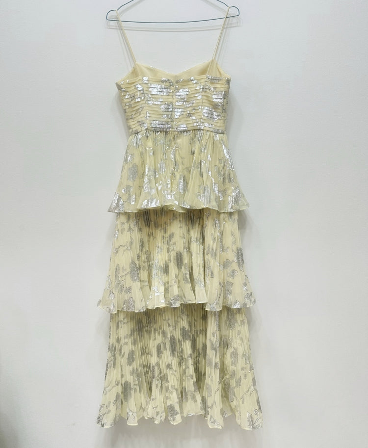 Jacquard-Midikleid mit Stufendesign in Grau