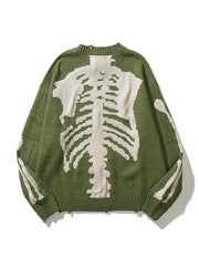 Übergroßer Skelett-Strickpullover