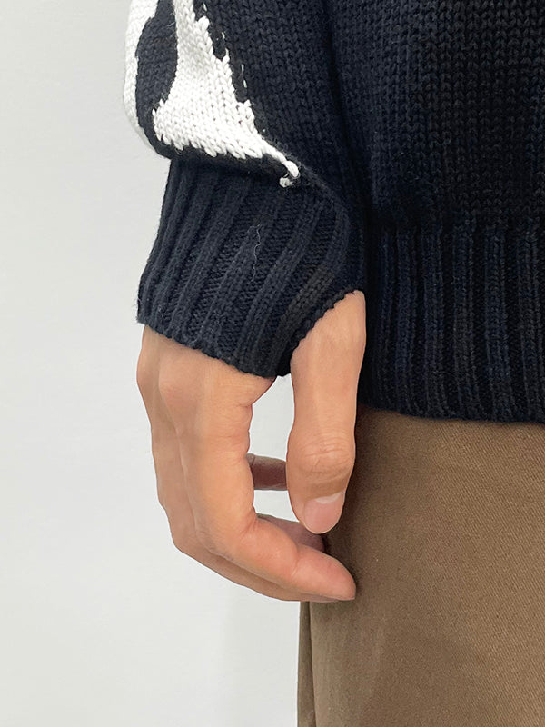 Übergroßer Skelett-Strickpullover