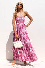 Vestido floral bohemio sin mangas