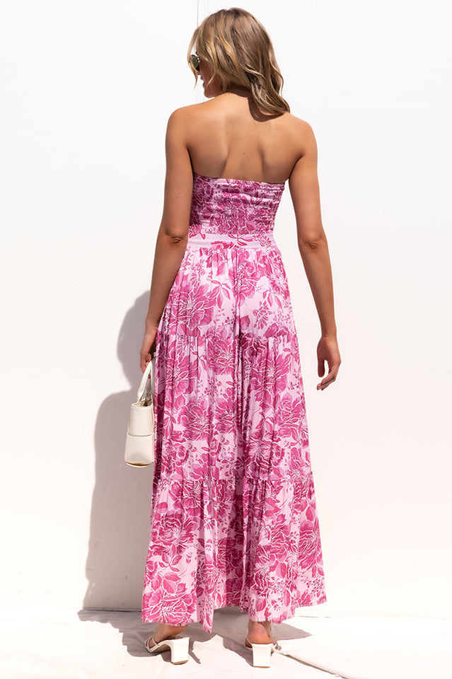 Vestido floral bohemio sin mangas