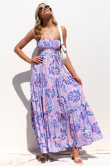 Vestido floral bohemio sin mangas