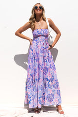 Vestido floral bohemio sin mangas