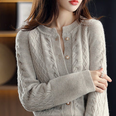 Dicker Cardigan im Herbst-Frühlingsstil mit Knöpfen