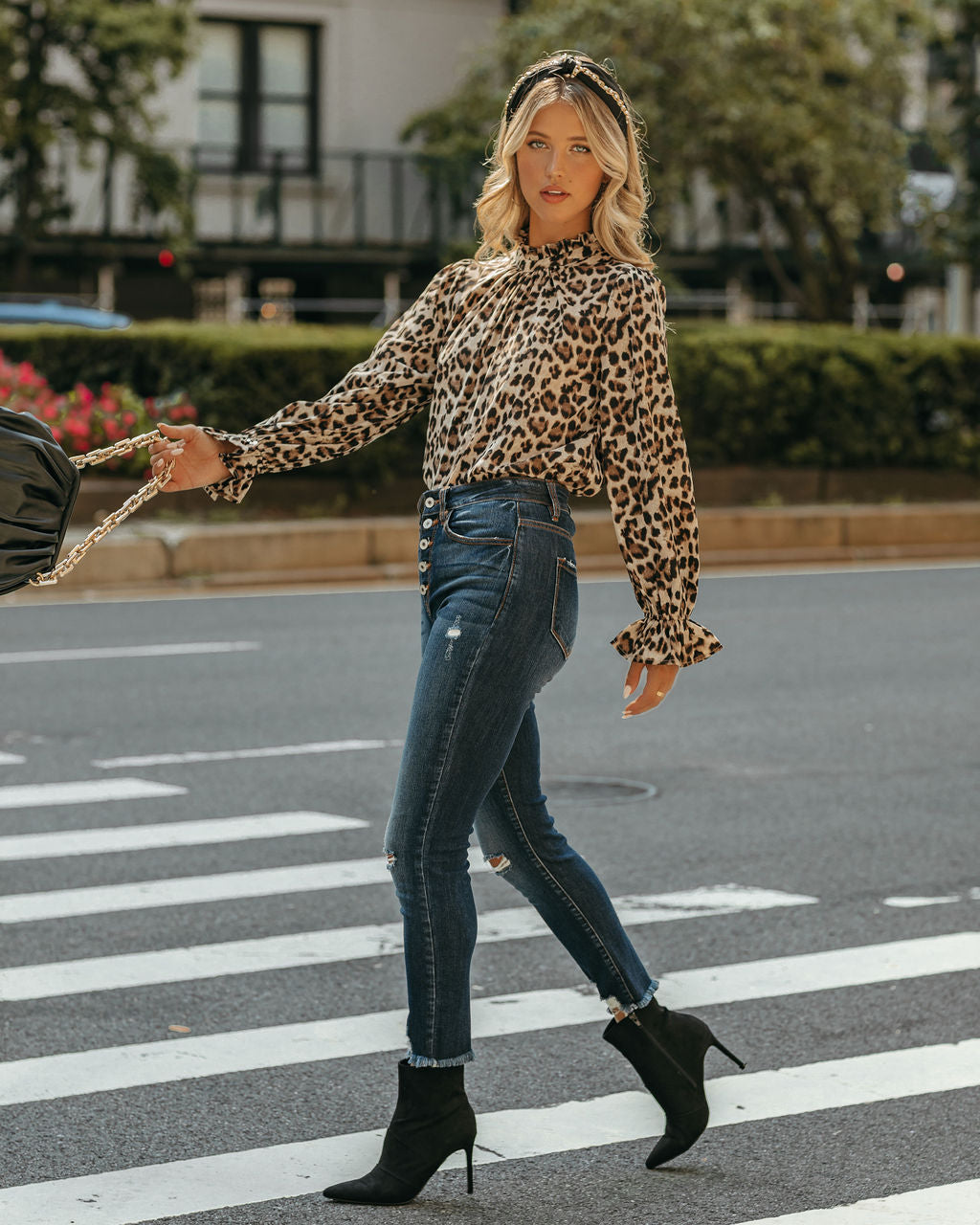 Lenox – Bluse mit Leopardenmuster und Rüschen