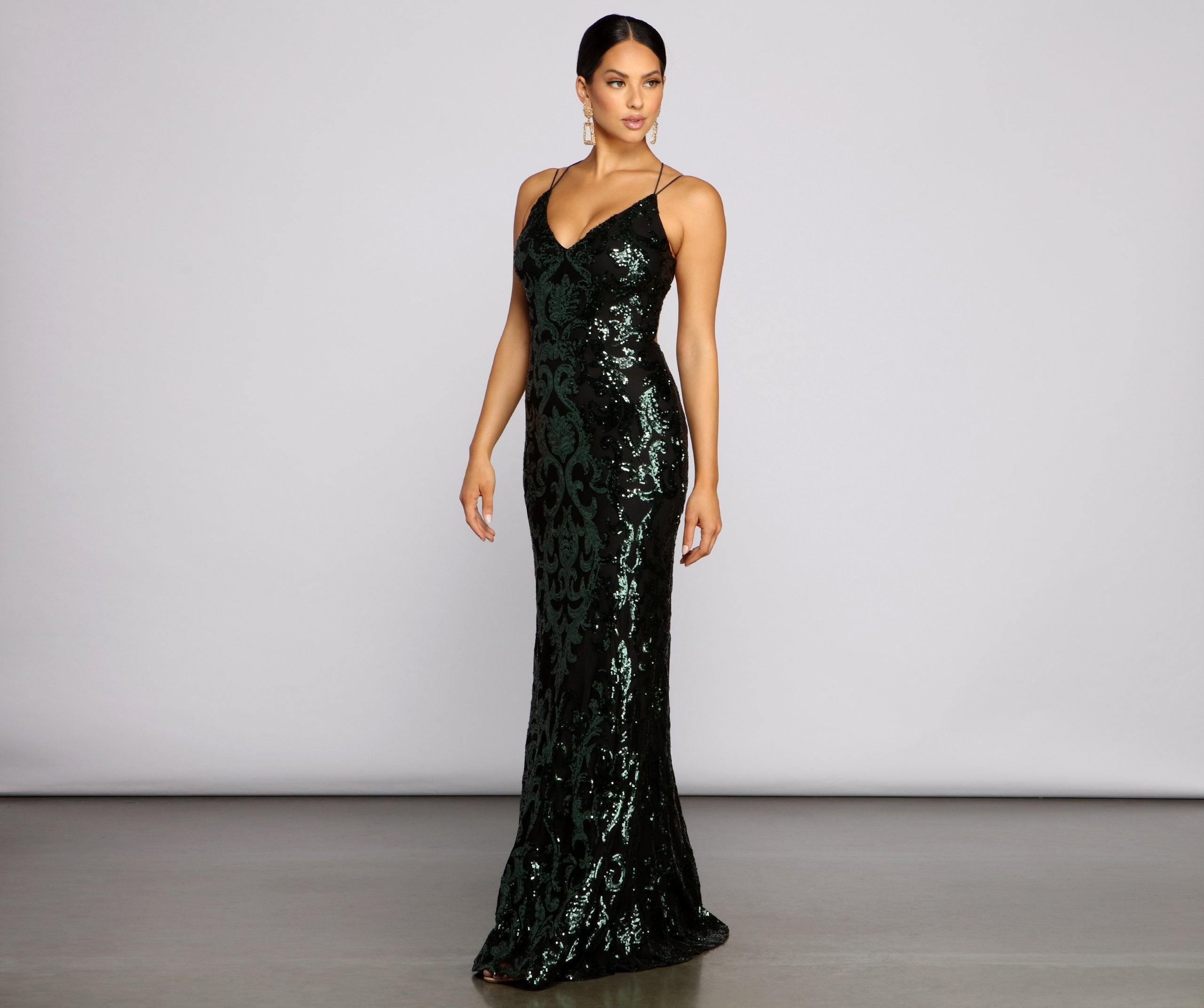 Lila Formal Open Back Sequin Mermaid Dress Sai Feel