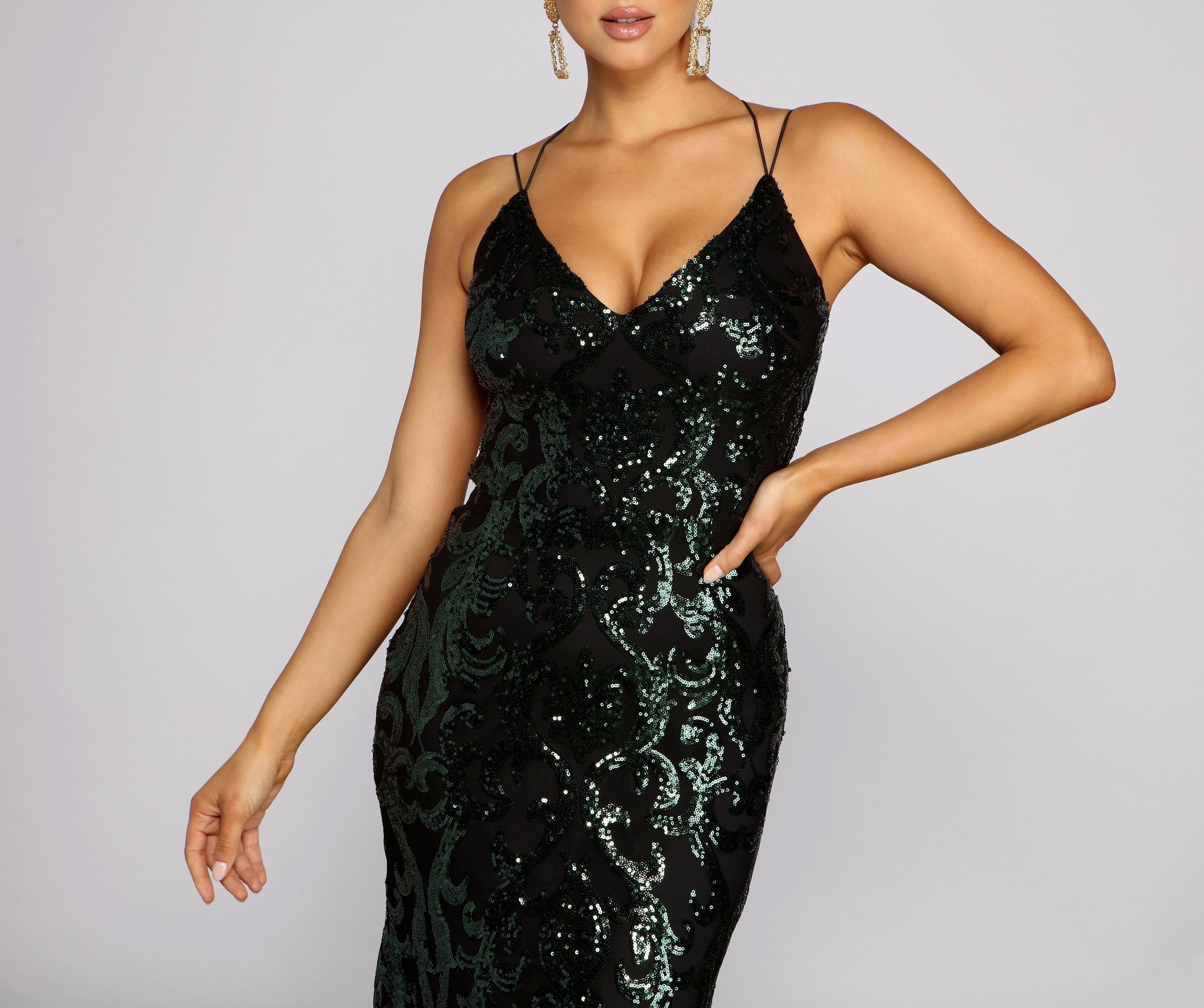 Lila Formal Open Back Sequin Mermaid Dress Sai Feel