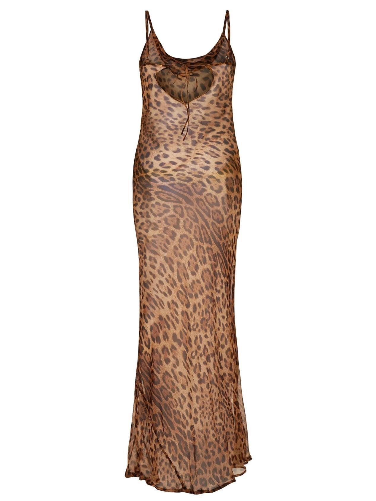 Melany Spaghetti-Maxikleid mit Leopardenmuster