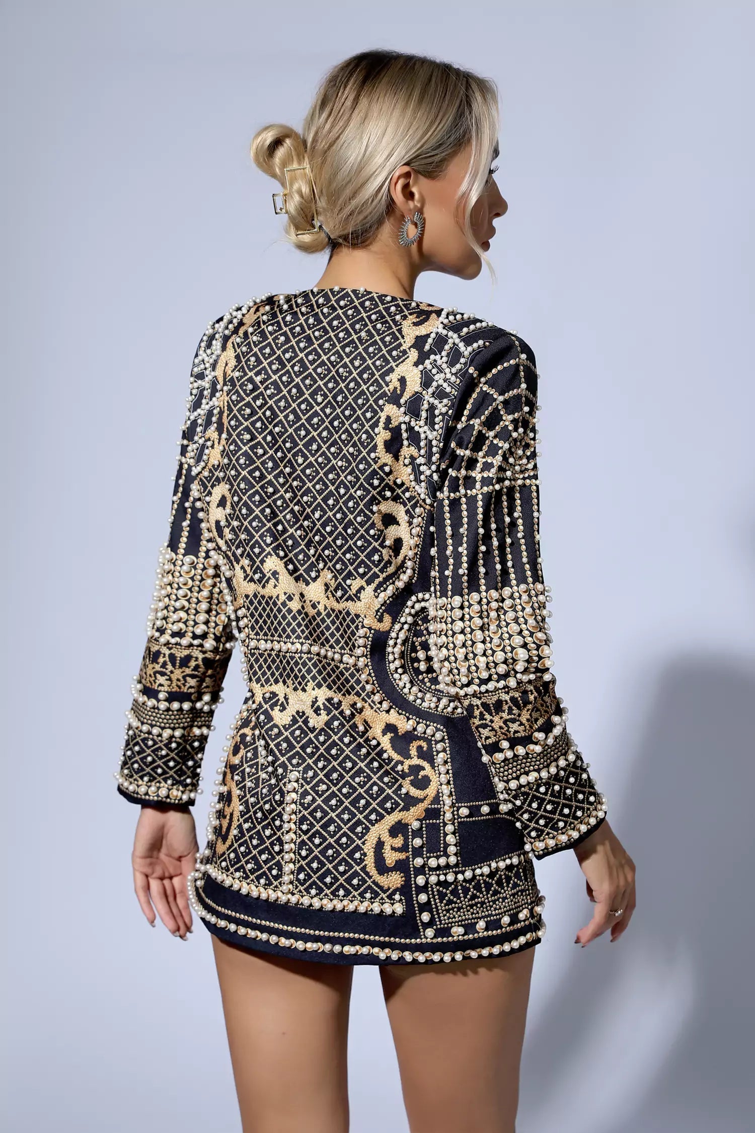 Milani Blazerkleid mit goldenen Perlen
