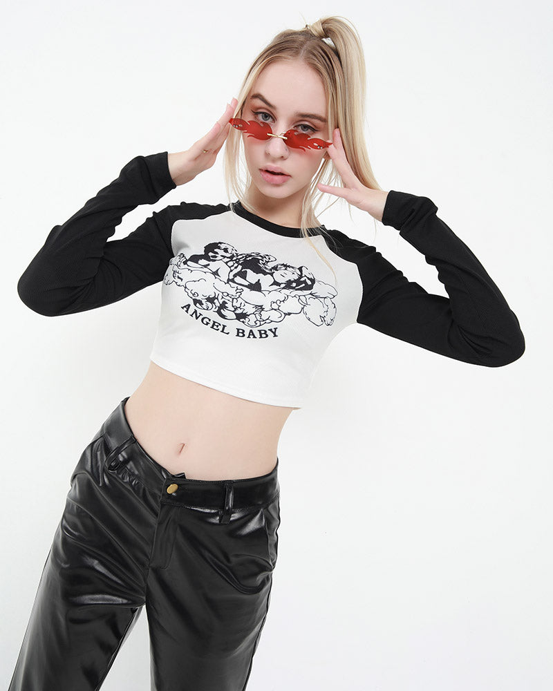 Langarmshirt mit Engelchen-Motiv