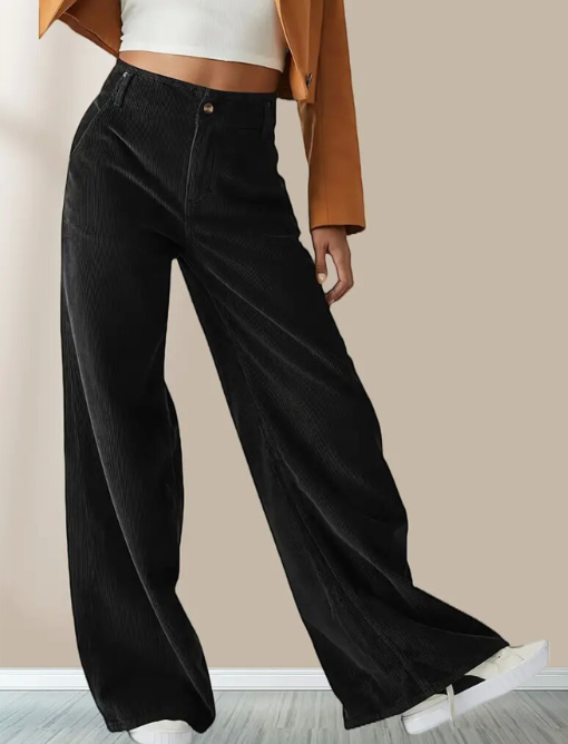 Retro Braune Drapierte High Waist Hose
