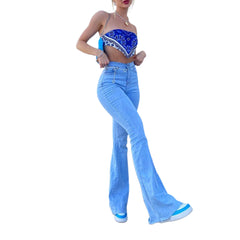 Valentina High Rise Flare Jeans - Hellblaue Waschung