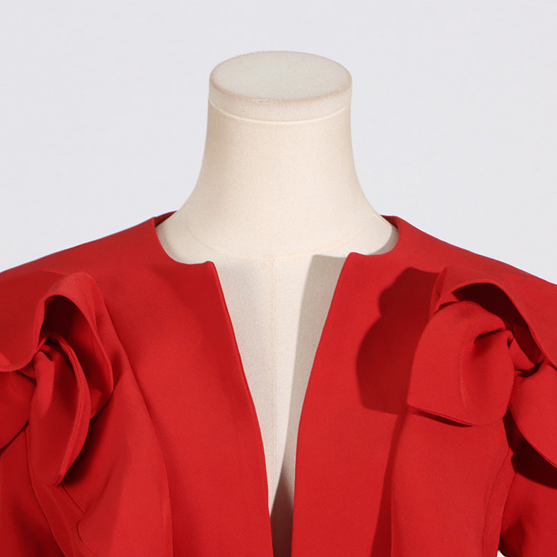 ROTE RÜSCHENJACKE
