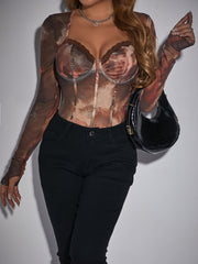 Body drapeado con estampado floral de Tompkins