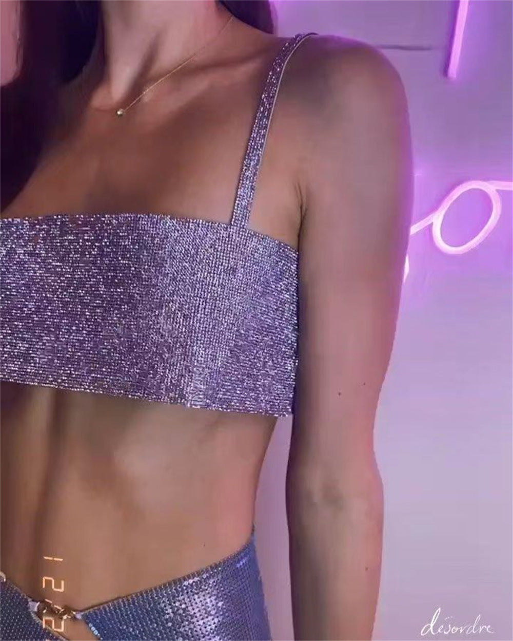 Glitzerndes Crop-Top „Text Me“