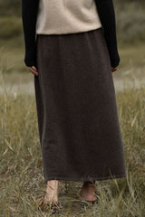 A-Linien-Rock aus 100 % reiner Wolle mit hoher Taille und Taschen