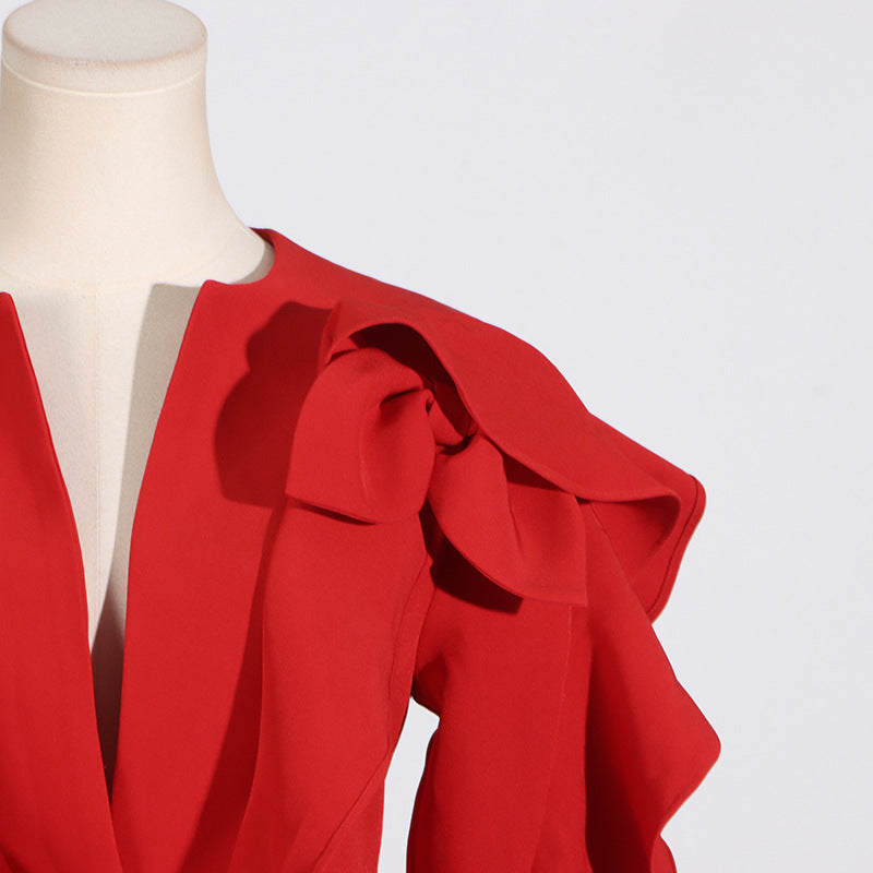 ROTE RÜSCHENJACKE