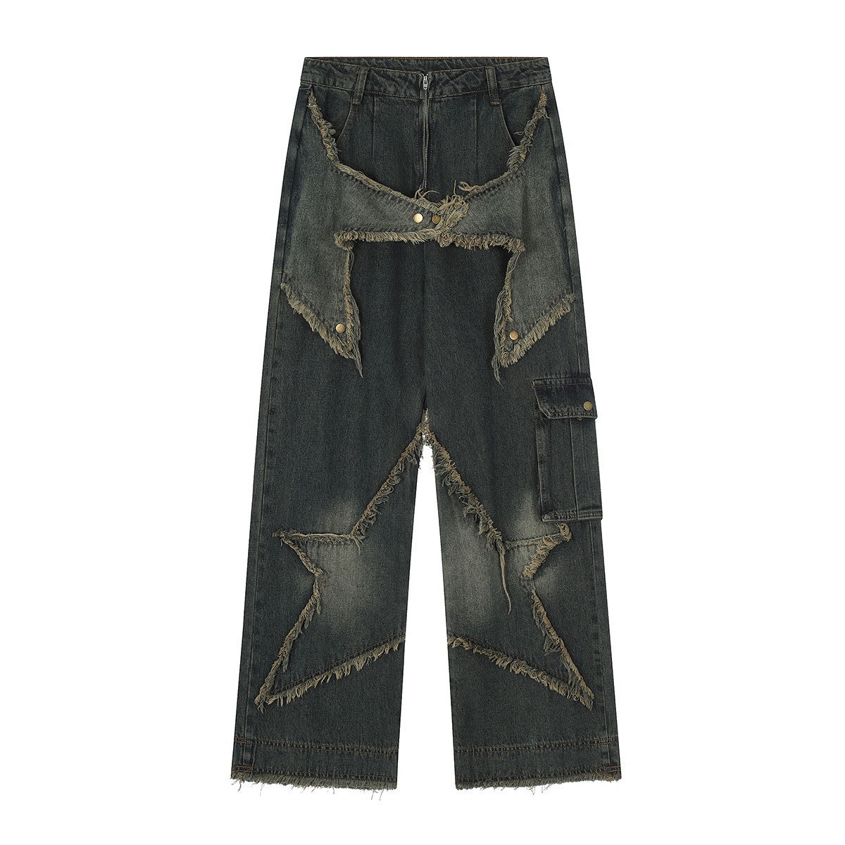 Baggy Herren Cargo-Pocket-Jeans