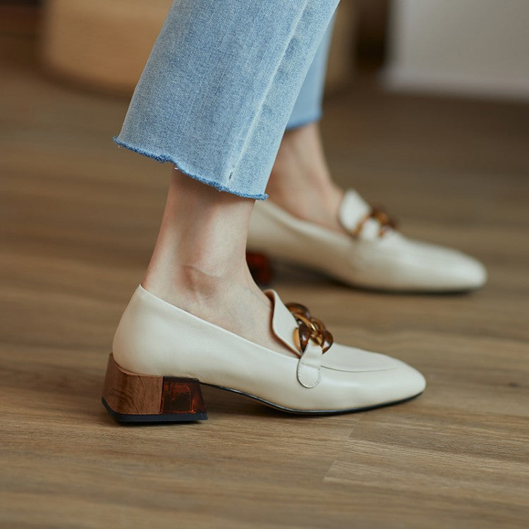 Ada Echtleder-Loafer mit Kette