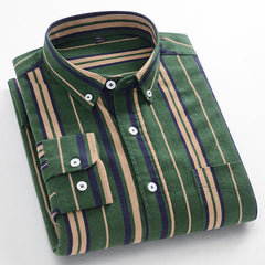 Camisa de manga larga a rayas retro de moda 