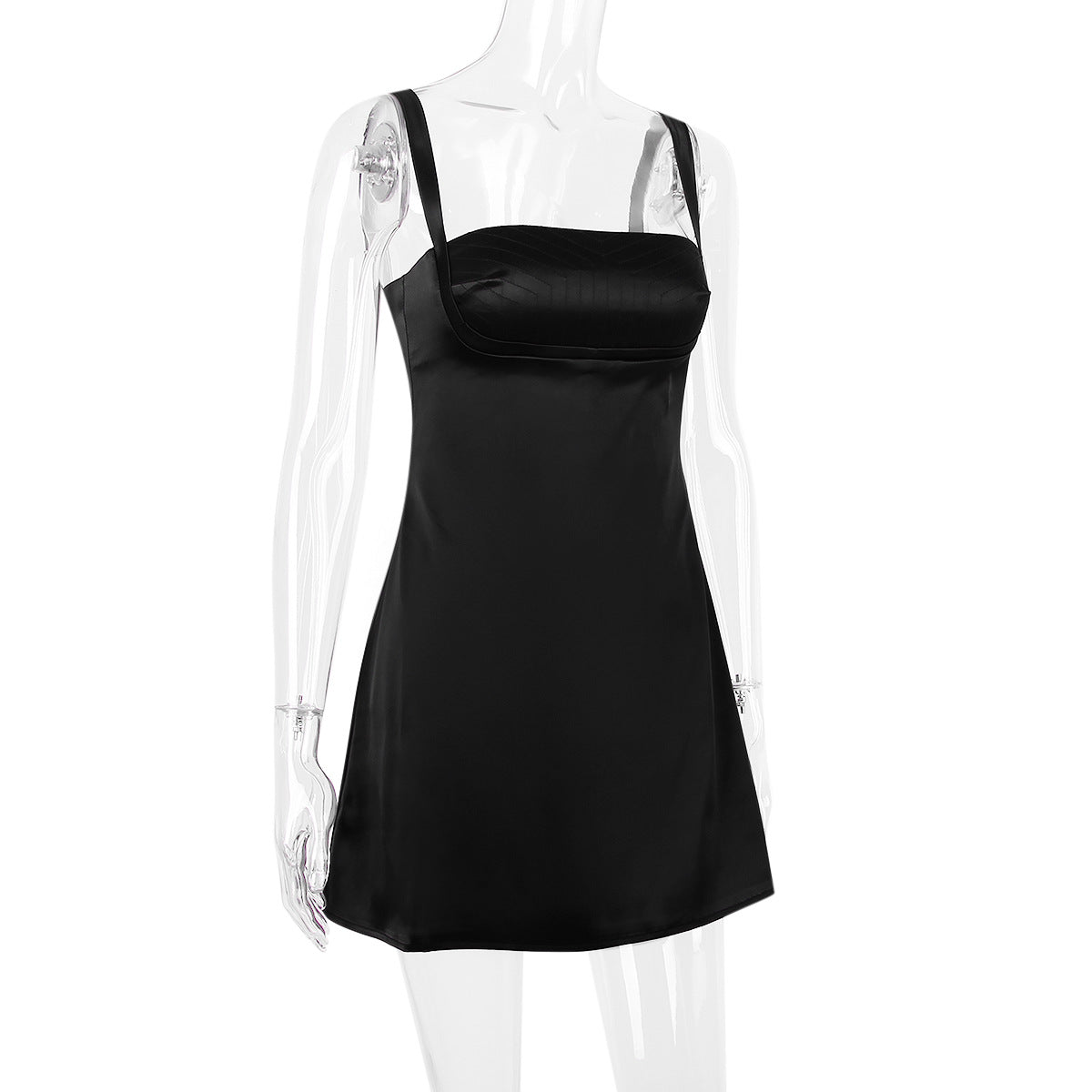 VESTIDO VINTAGE CREMA - Negro